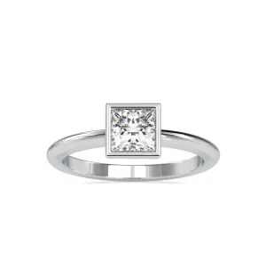 0.30cts. Princess Cut Diamond Platinum Solitaire Engagement Ring JL PT 0077-A