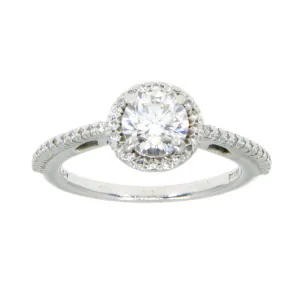 1.02ct Diamond Halo Engagement Ring - G.I.A. Certified