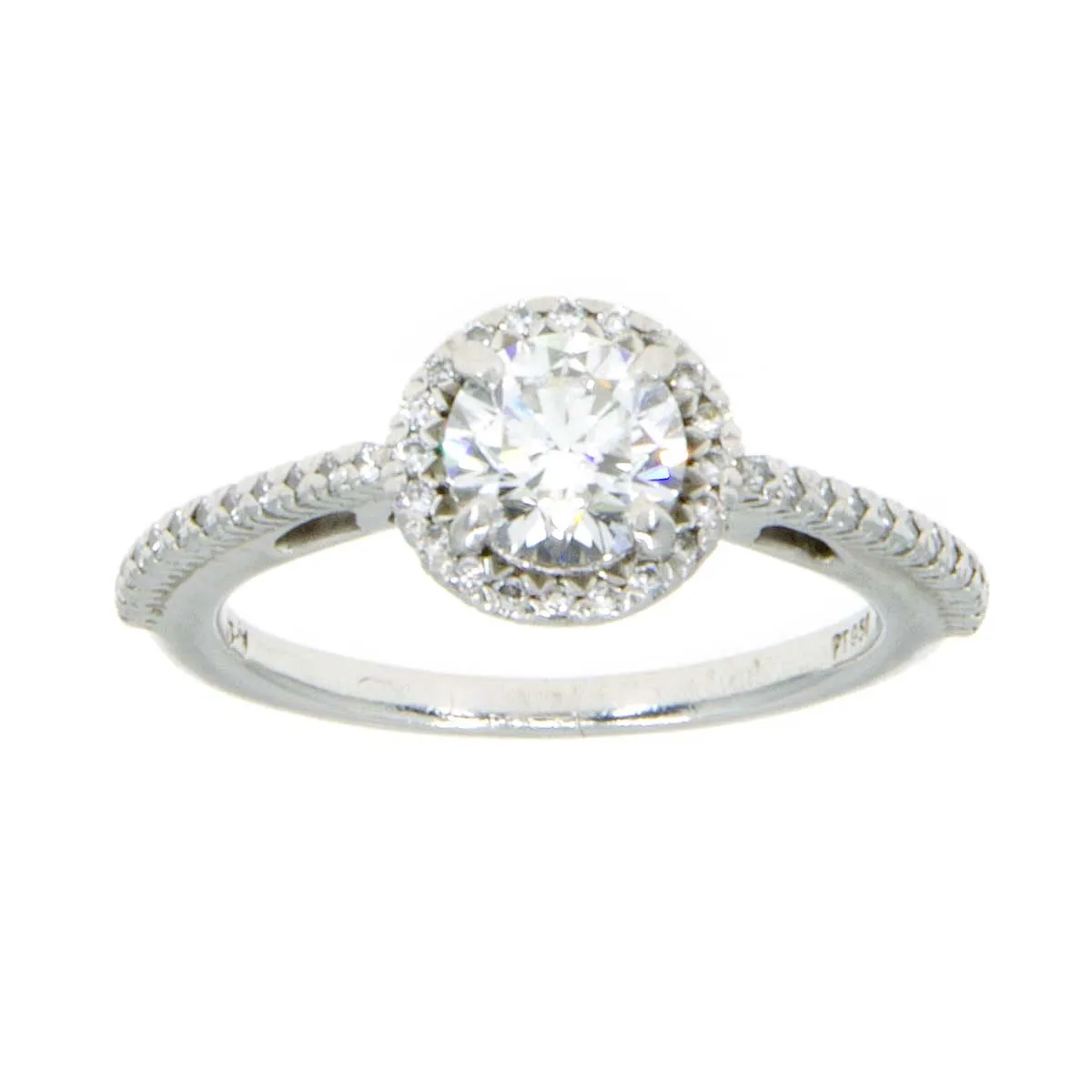 1.02ct Diamond Halo Engagement Ring - G.I.A. Certified