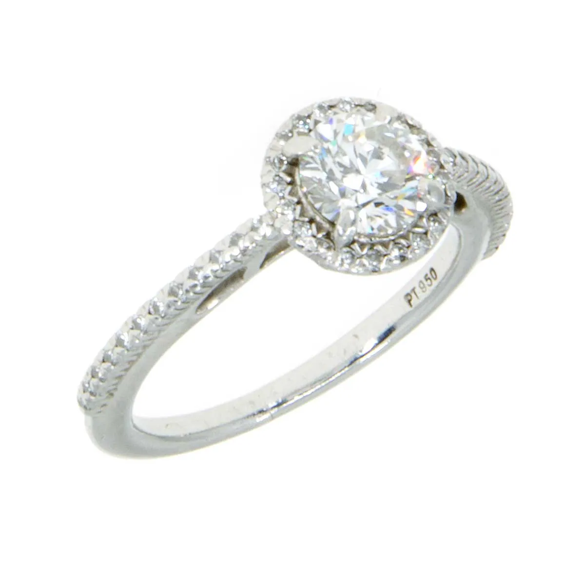 1.02ct Diamond Halo Engagement Ring - G.I.A. Certified