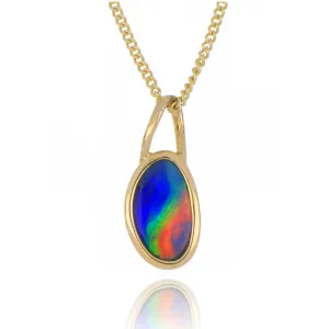 14ct Yellow Gold 1.00ct Opal Doublet Necklace