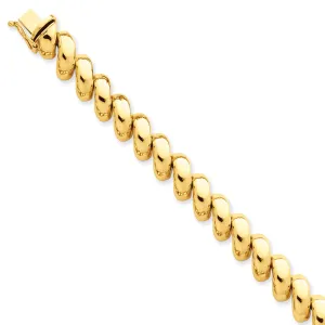 14K Gold San Marco Bracelet with Fashionable Design, 7 Inch Length