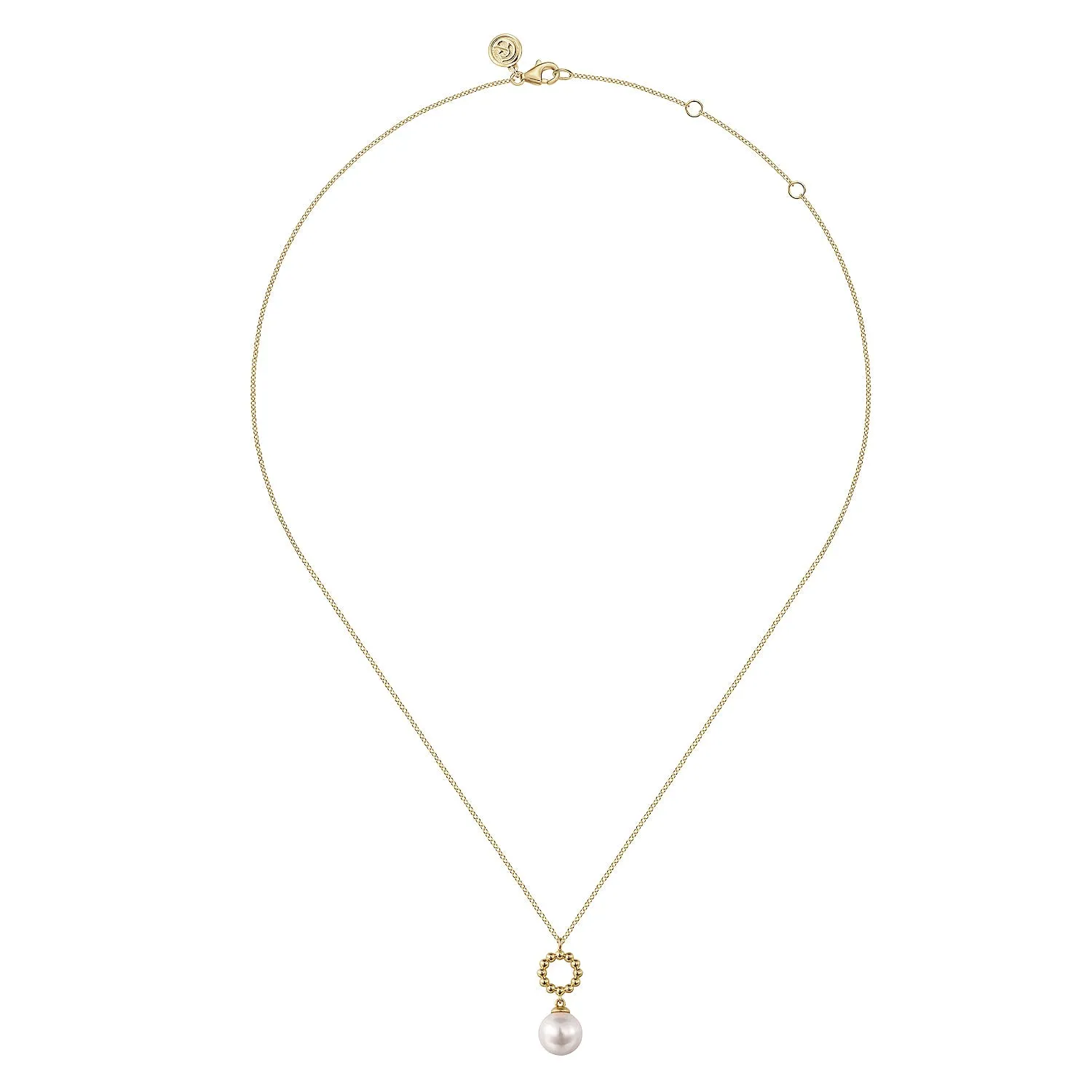14K Yellow Gold Fresh Water Pearl Bujukan Drop Necklace NK7289Y4JPL
