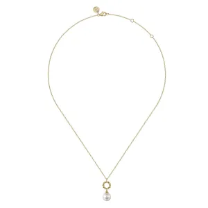 14K Yellow Gold Fresh Water Pearl Bujukan Drop Necklace NK7289Y4JPL