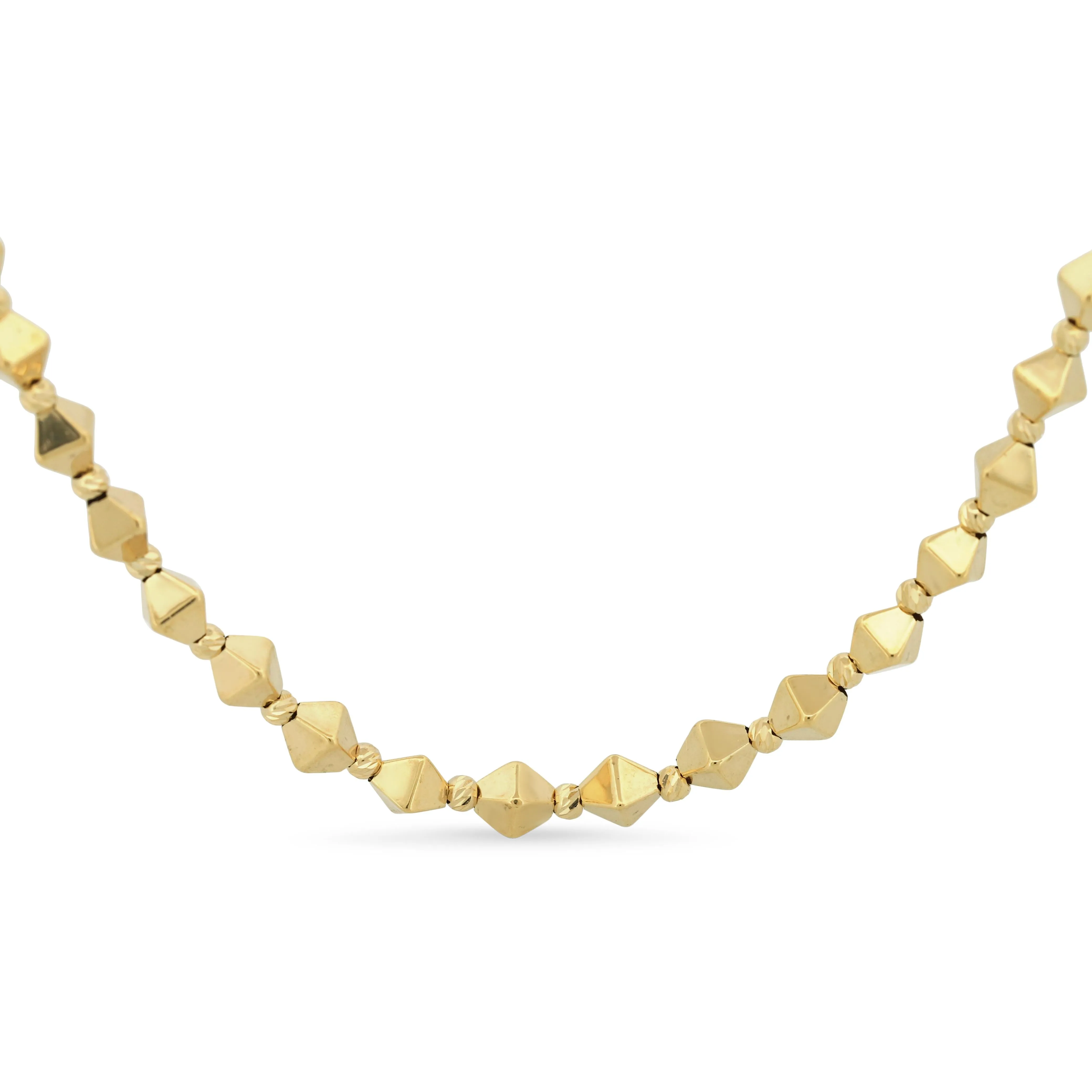 14k Yellow Gold Geometric Minimalist Statement Chain Necklace