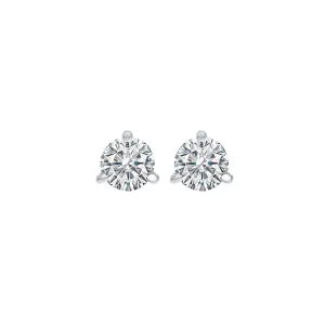 18KT White Gold & Diamond Classic Book Round Stud Earrings  - 1/4 ctw