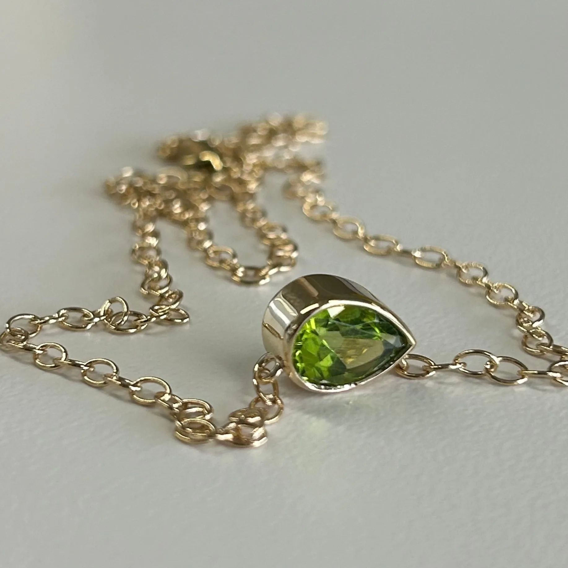 1.90ct Peridot Pear Shape Necklace