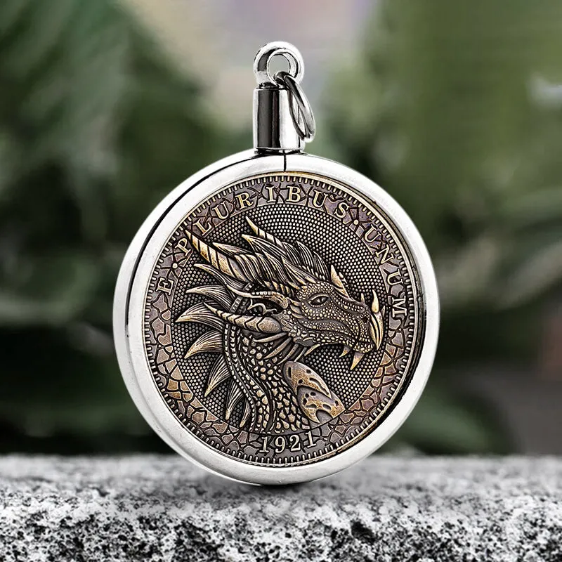 1921 American Morgan Dragon Brass Hobo Nickel Pendant