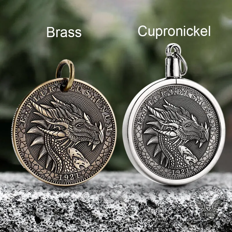 1921 American Morgan Dragon Brass Hobo Nickel Pendant