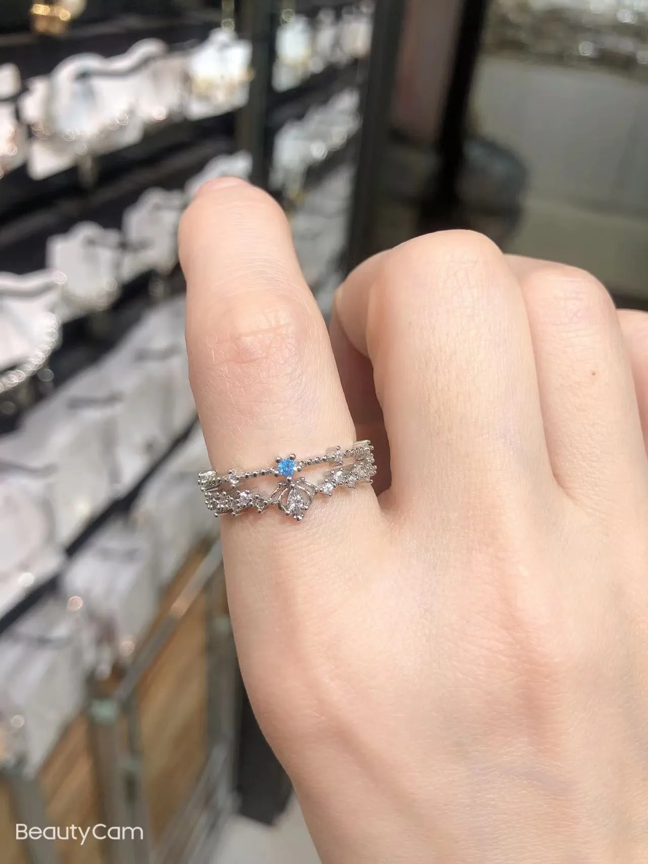 2022 Korean New Exquisite Lovely Pink Love Opening Ring Fashion Temperament Versatile Ring Female Jewelry
