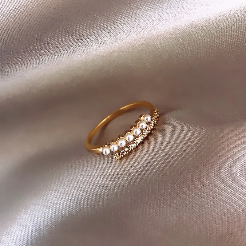 2022 Korean New Exquisite Lovely Pink Love Opening Ring Fashion Temperament Versatile Ring Female Jewelry
