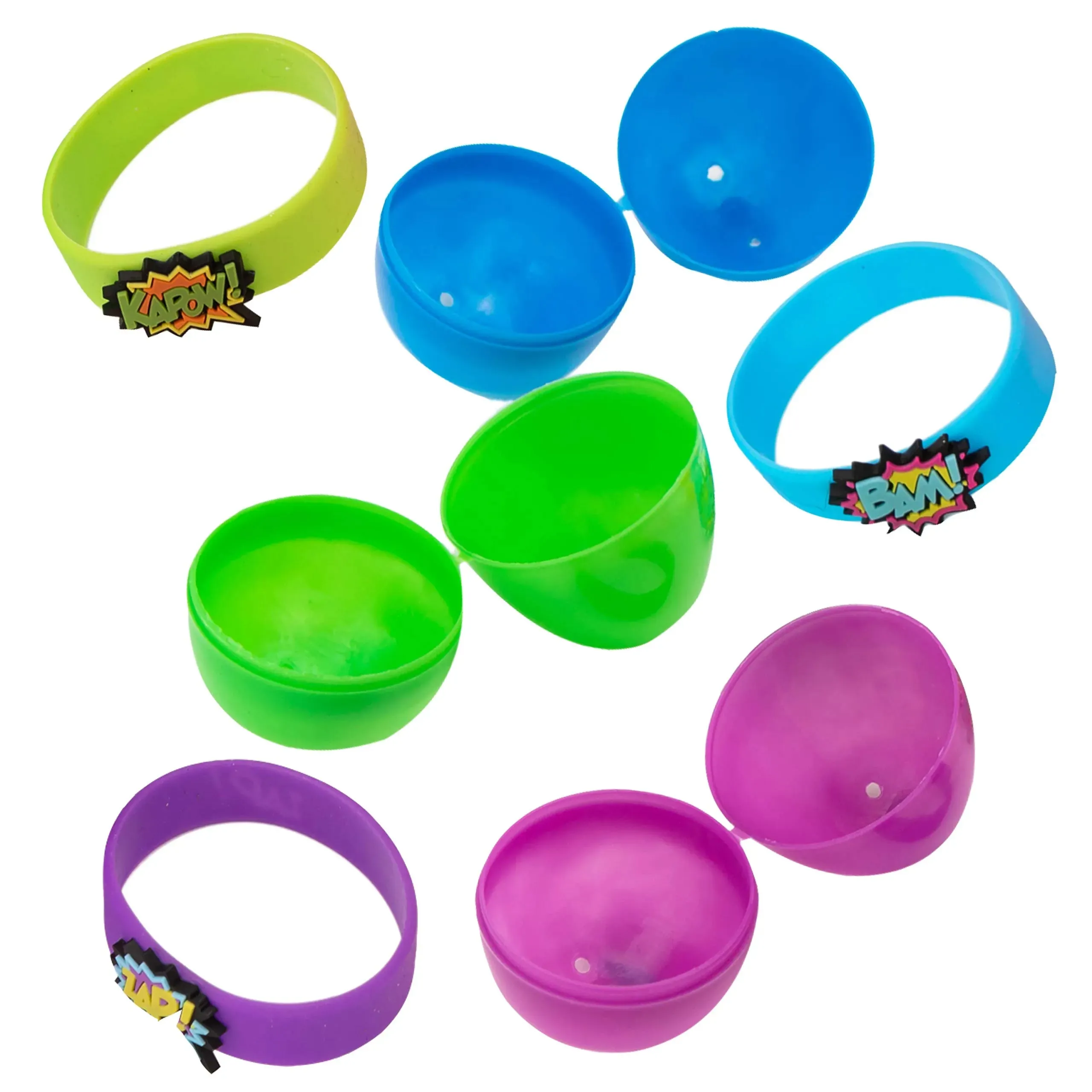 24Pcs Rubber Bracelets Prefilled Easter Eggs