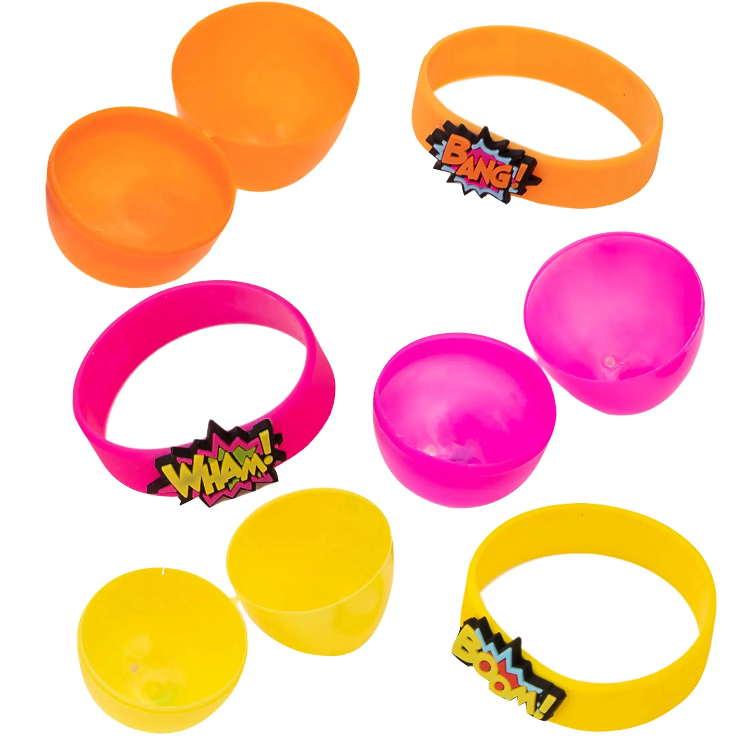 24Pcs Rubber Bracelets Prefilled Easter Eggs