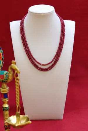 3 Layered Ruby Necklace For Party Wear (D1079)