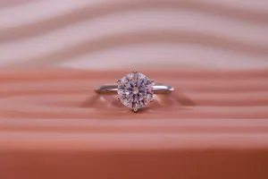 3ct Moissanite Solitaire Engagement Promise Ring in Sterling Silver