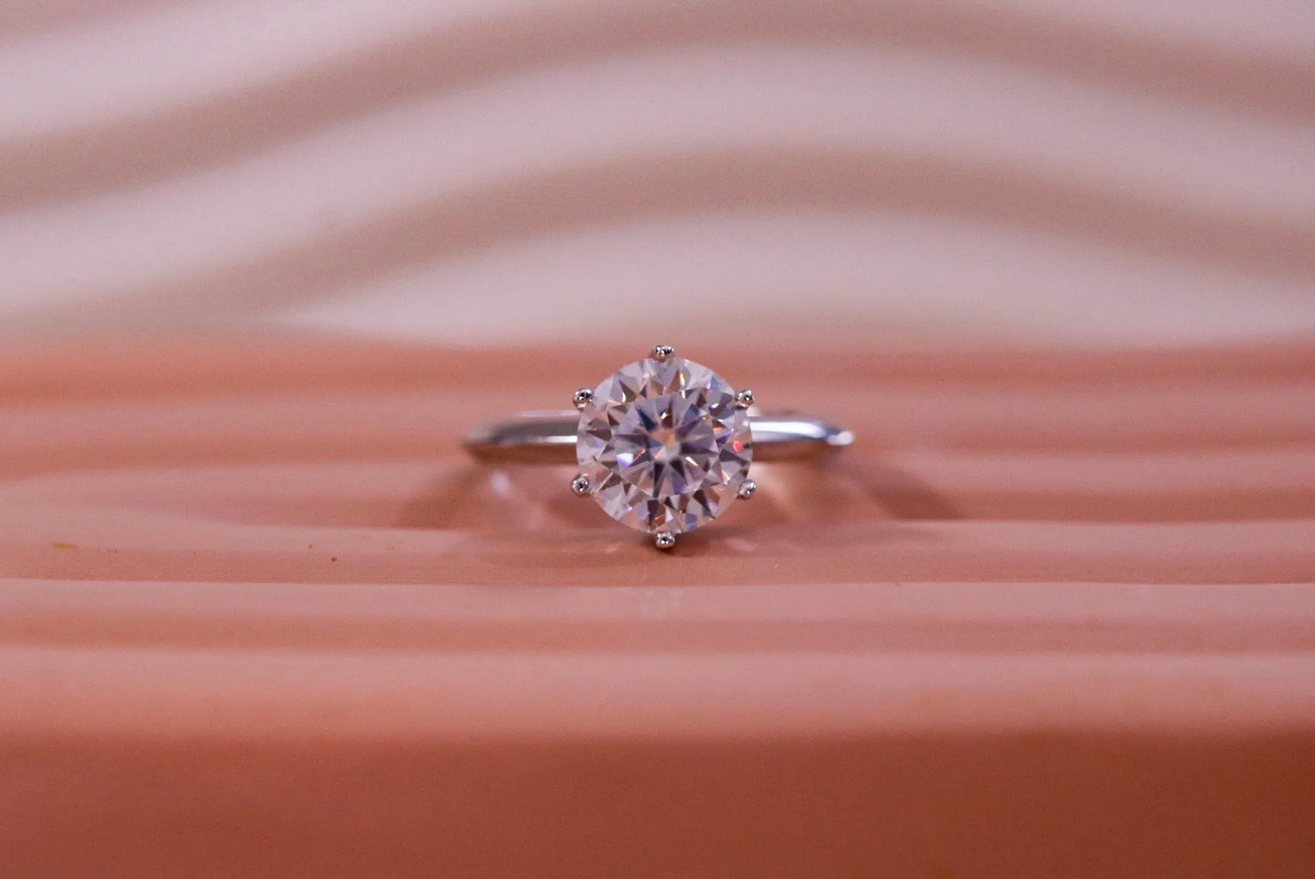 3ct Moissanite Solitaire Engagement Promise Ring in Sterling Silver