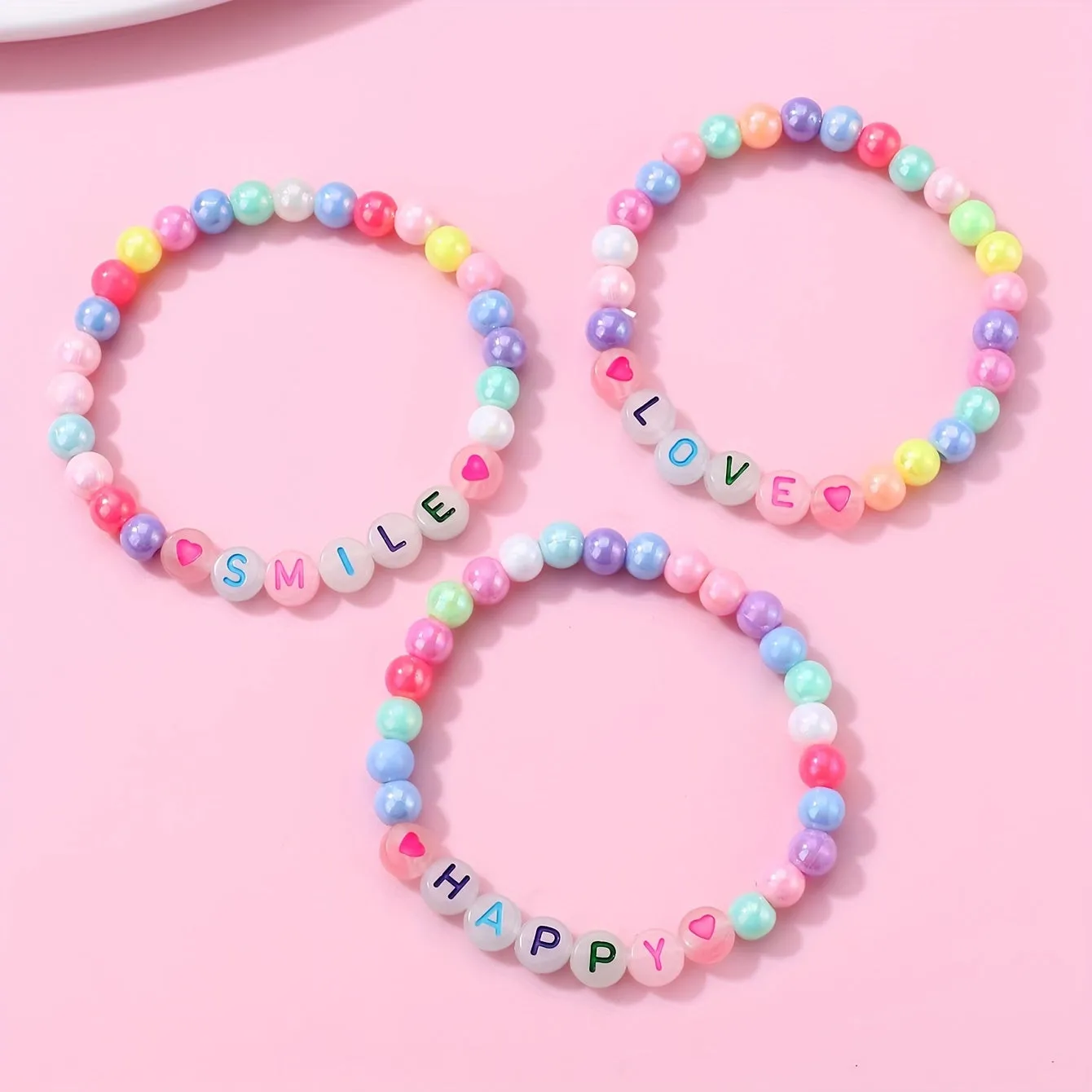 3pcs Luminous Acrylic Beads Bracelet Set