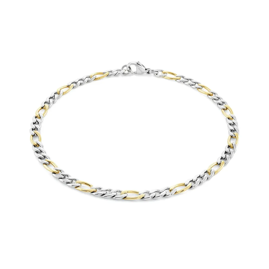 4.5mm Stainless Steel Reversible Figaro Chain | Italgem Steel