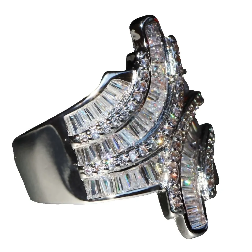 5 CT White Sapphire Ring Silver Women Wedding Jewelry