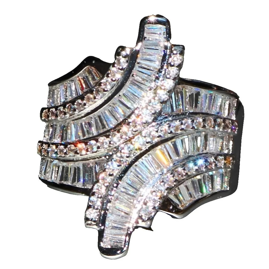 5 CT White Sapphire Ring Silver Women Wedding Jewelry