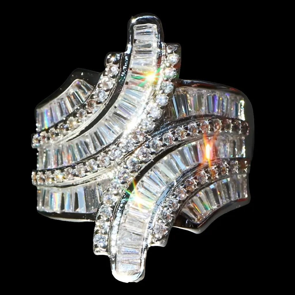 5 CT White Sapphire Ring Silver Women Wedding Jewelry