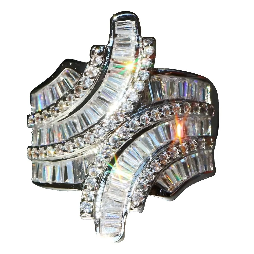 5 CT White Sapphire Ring Silver Women Wedding Jewelry