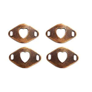 50pcs Pkg. Antique Bronze Plated Filigree Charms Jewelry Making Findings in size about 14x21mm