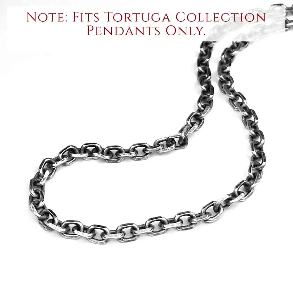 6.5 mm LUXURY WEIGHT Sterling Silver Antiqued Tortuga Anchor Chain | #C7361
