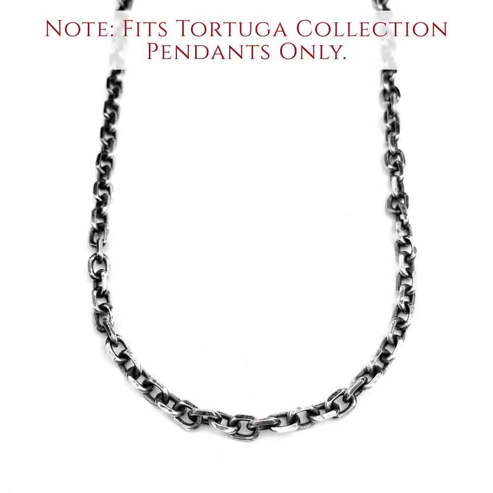6.5 mm LUXURY WEIGHT Sterling Silver Antiqued Tortuga Anchor Chain | #C7361