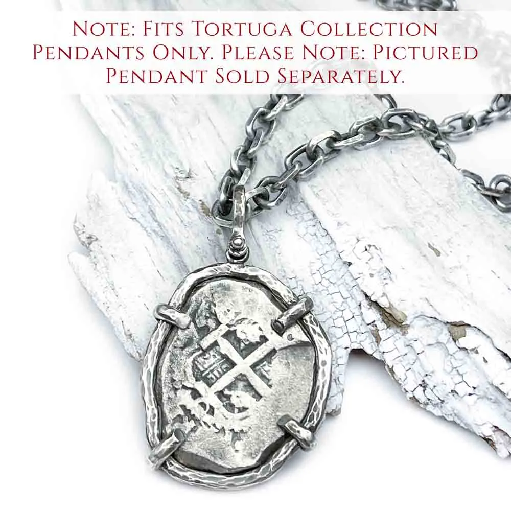 6.5 mm LUXURY WEIGHT Sterling Silver Antiqued Tortuga Anchor Chain | #C7361