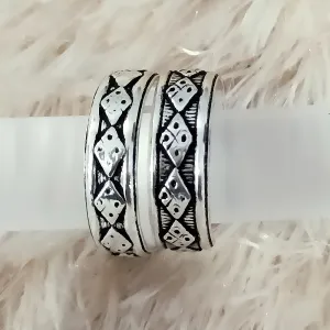 925 Silver Adjustable Toe Rings Pair (Design 102)