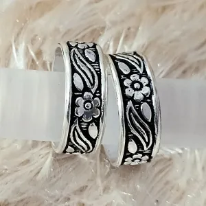925 Silver Adjustable Toe Rings Pair (Design 103)