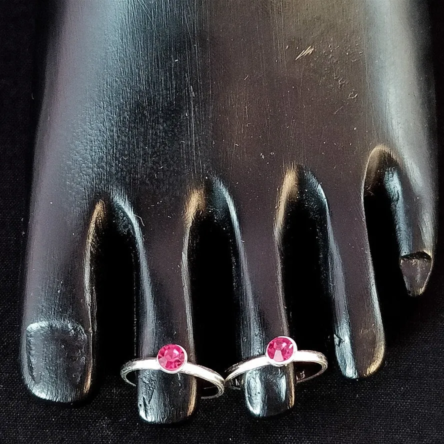925 Silver Adjustable Toe Rings Pair (Design 126)