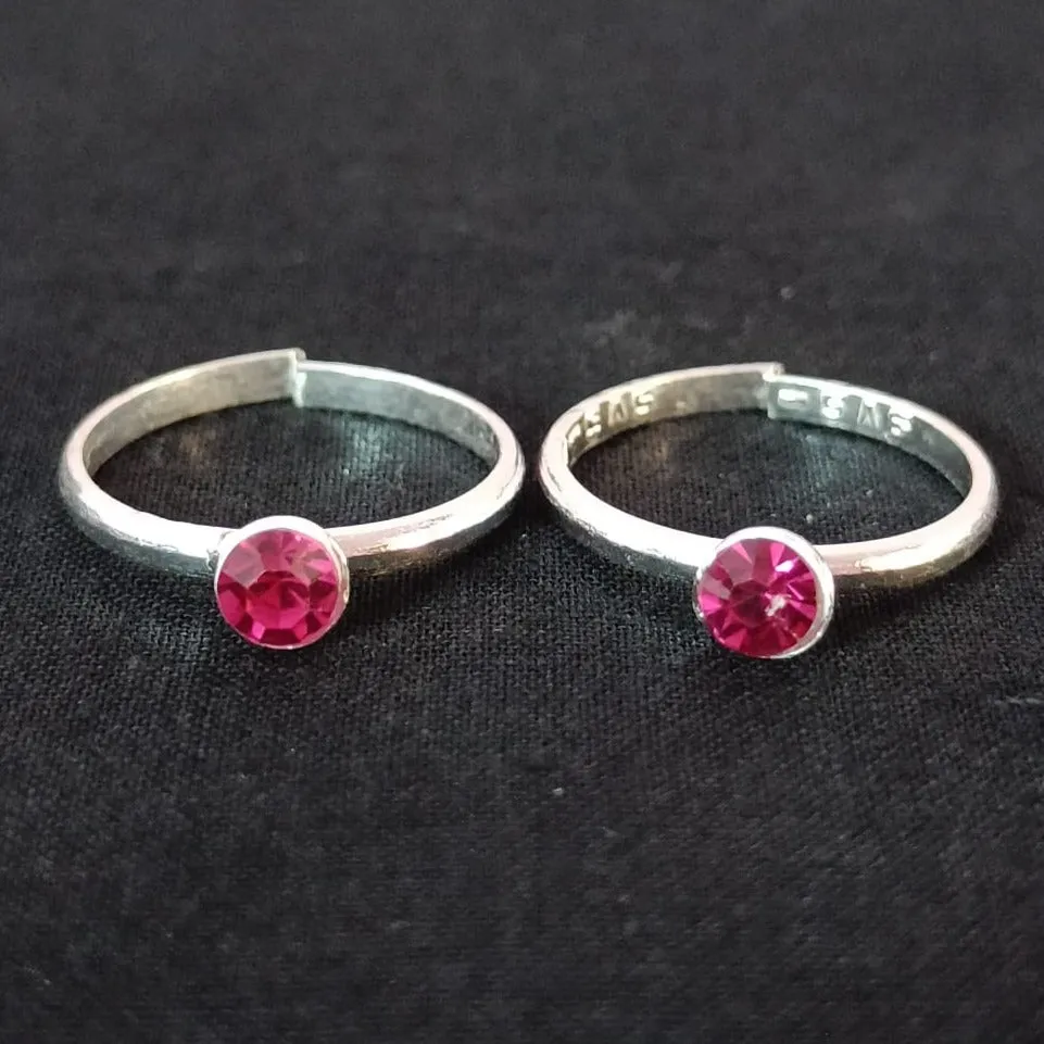 925 Silver Adjustable Toe Rings Pair (Design 126)