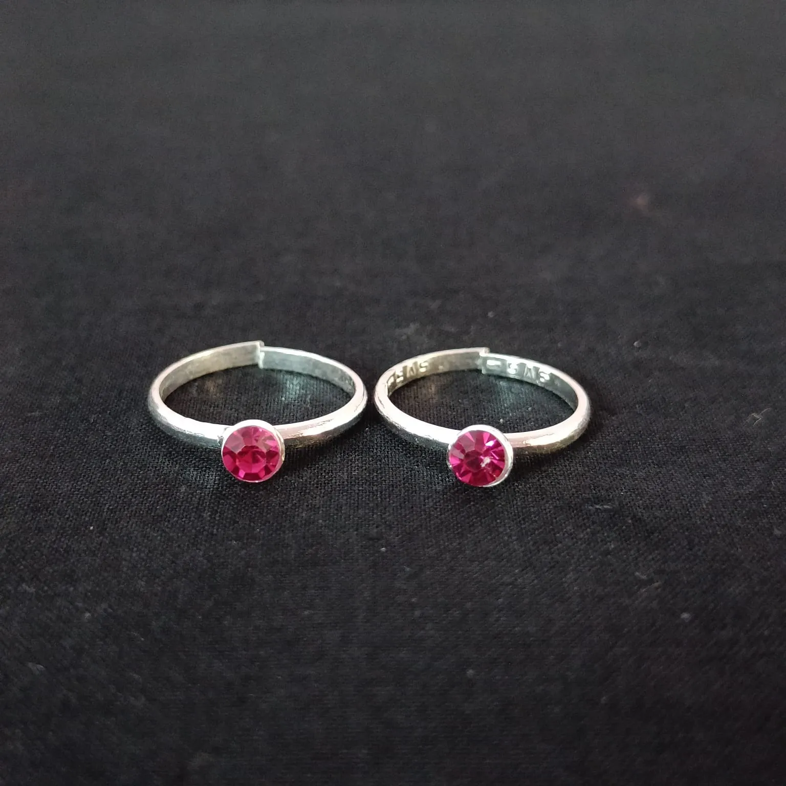925 Silver Adjustable Toe Rings Pair (Design 126)