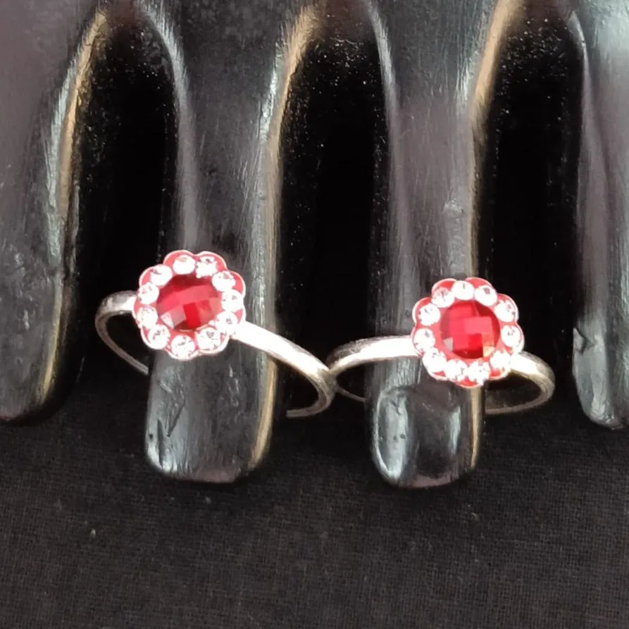 925 Silver Adjustable Toe Rings Pair (Design 127)