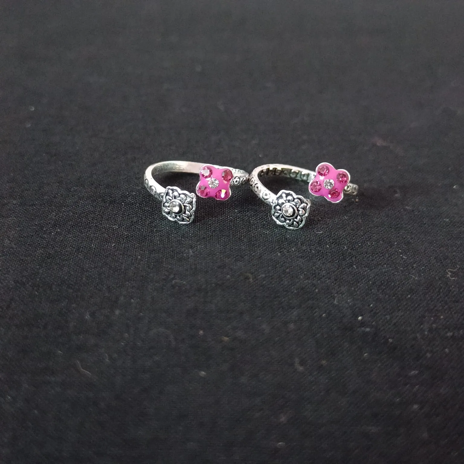 925 Silver Adjustable Toe Rings Pair (Design 134)