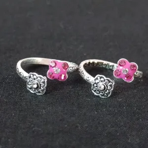 925 Silver Adjustable Toe Rings Pair (Design 134)