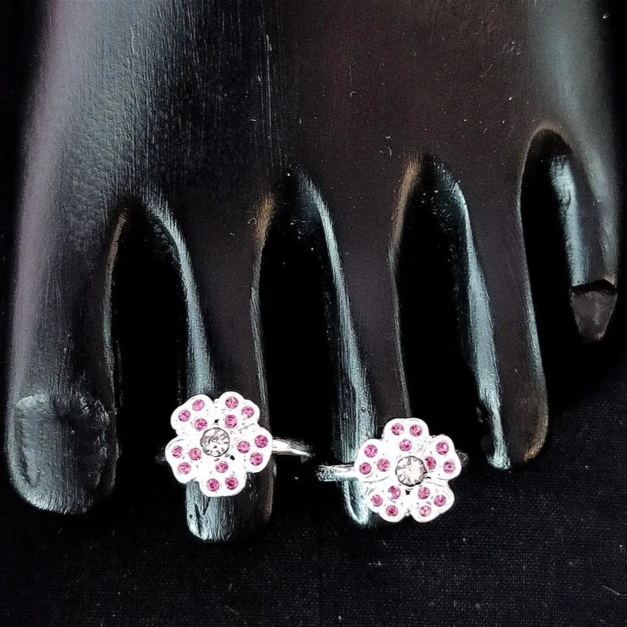 925 Silver Adjustable Toe Rings Pair (Design 139)