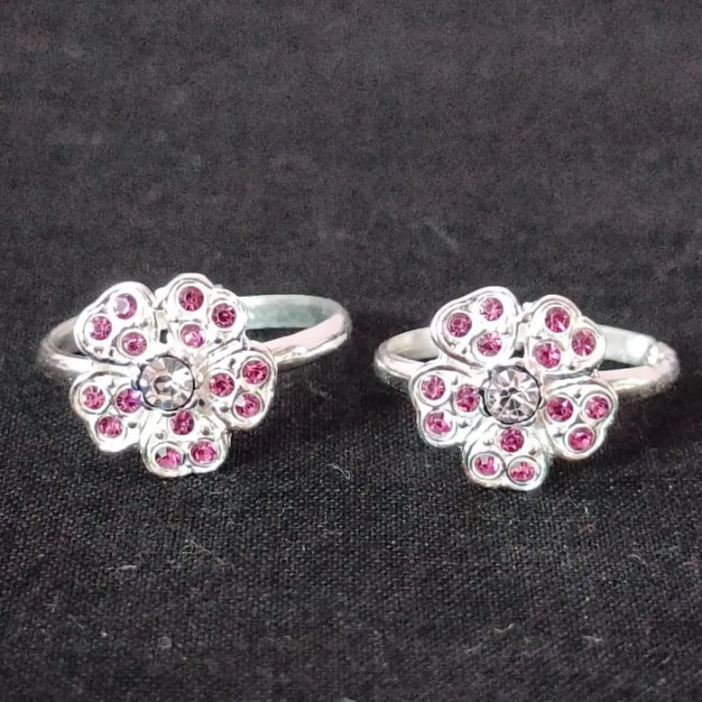 925 Silver Adjustable Toe Rings Pair (Design 139)