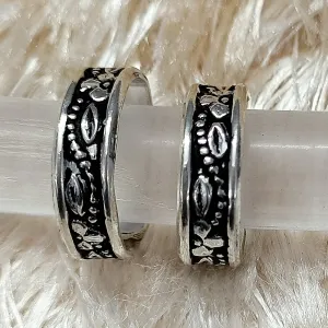 925 Silver Adjustable Toe Rings Pair (Design 68)
