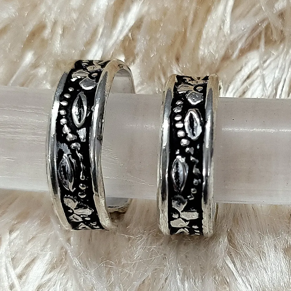 925 Silver Adjustable Toe Rings Pair (Design 68)
