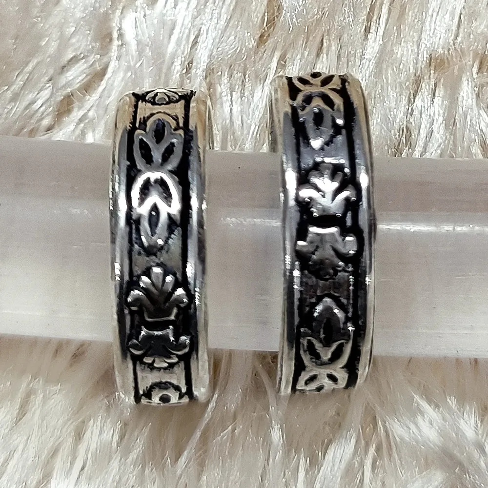 925 Silver Adjustable Toe Rings Pair (Design 73)