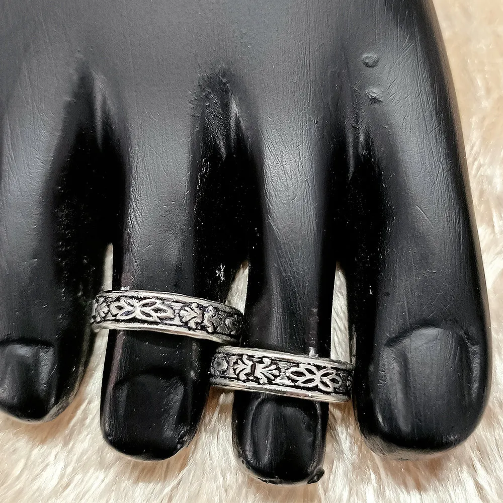 925 Silver Adjustable Toe Rings Pair (Design 73)