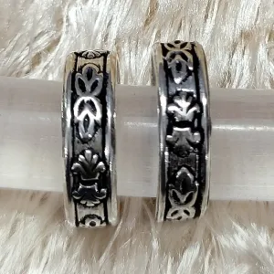 925 Silver Adjustable Toe Rings Pair (Design 73)