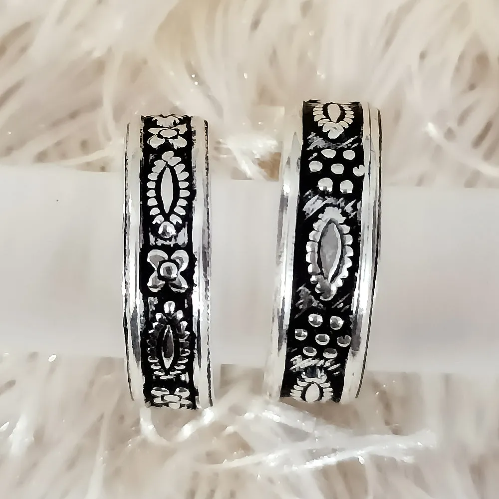 925 Silver Adjustable Toe Rings Pair (Design 79)