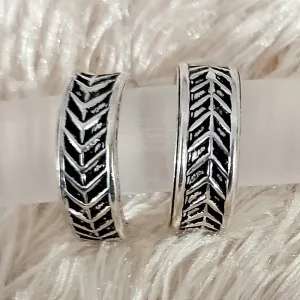 925 Silver Adjustable Toe Rings Pair (Design 82)