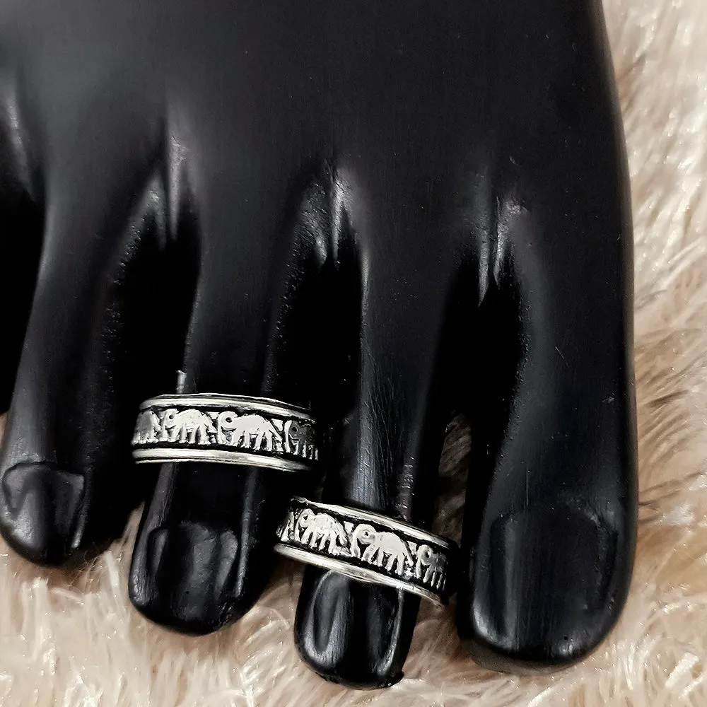 925 Silver Adjustable Toe Rings Pair (Design 84)