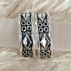 925 Silver Adjustable Toe Rings Pair (Design 85)