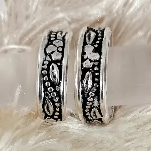 925 Silver Adjustable Toe Rings Pair (Design 86)
